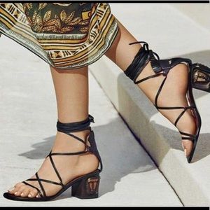 Valentino tribal mask lace up sandals size 36